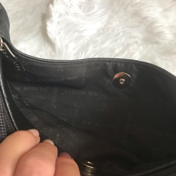 Kim Rogers Black Shoulder Bag w/ Silver Accents - Picture 13 of 14